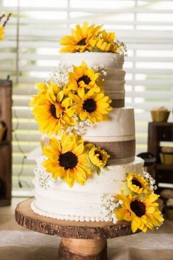 Wedding cake for burgundy and Yellow wedding