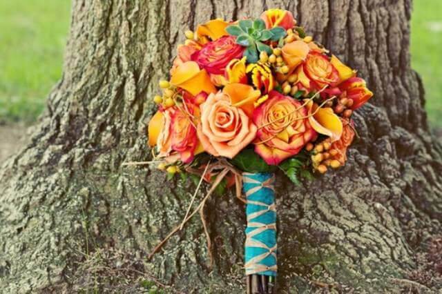 Wedding Bouquets for Teal October Wedding