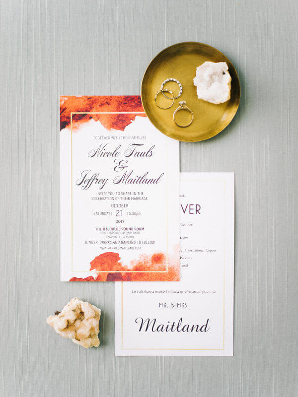 Wedding invitations for Teal October Wedding