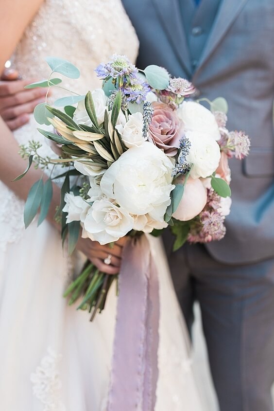 lavender and white bouquets for summer wedding lavender bridesmaid dresses grey men's suits and centerpieces