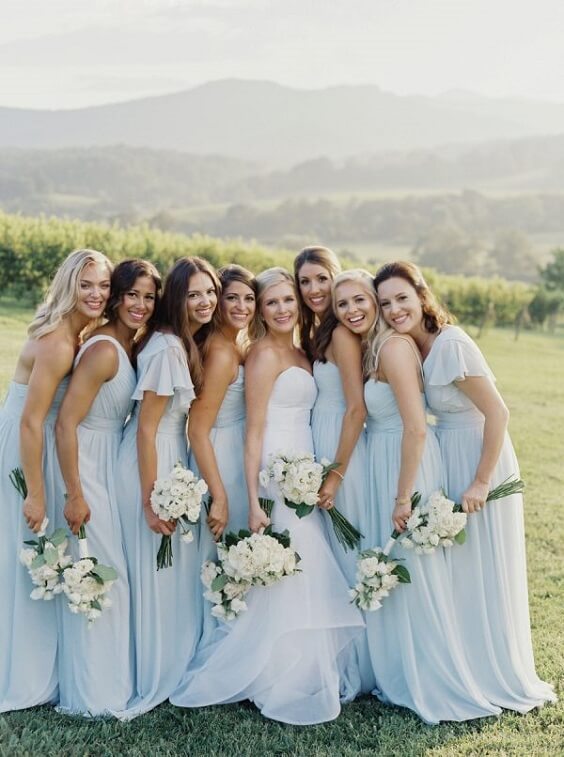 aqua bridesmaid dresses for summer blue wedding