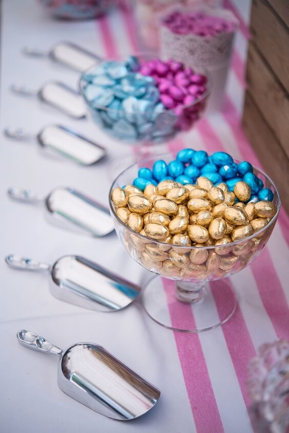 colorful candies for summer blue wedding