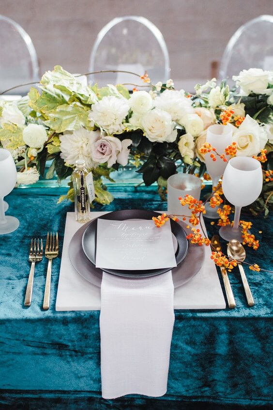 teal table decorations for summer teal blue wedding