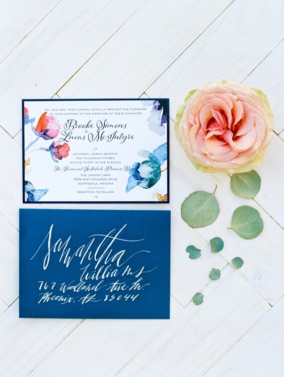 royal blue invitation for summer royal blue wedding