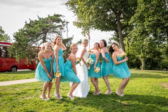 turquoise wedding dress