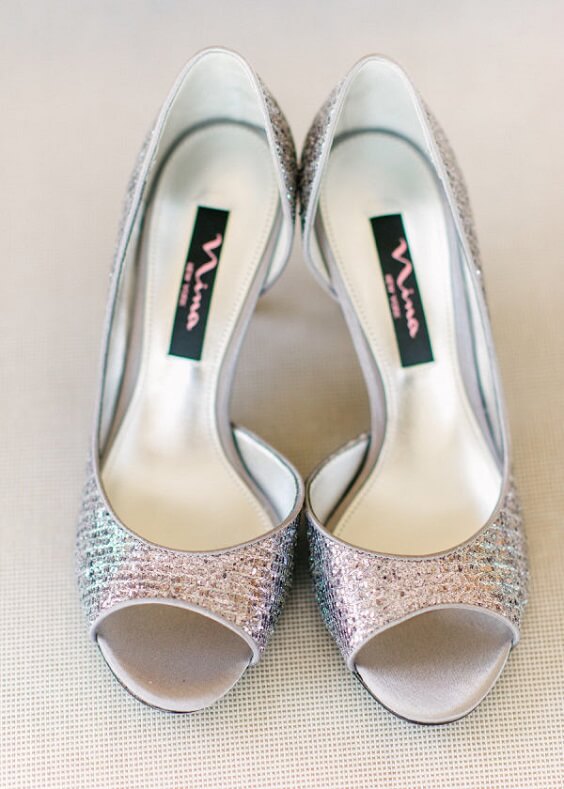 Wedding Silver Shoes for Grey and Bright Pink May Wedding