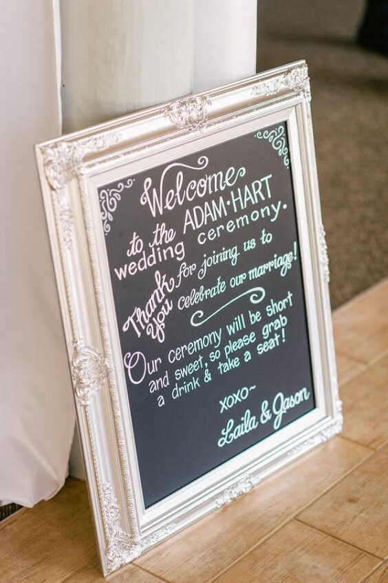 Welcome Board for Grey and Bright Pink May Wedding