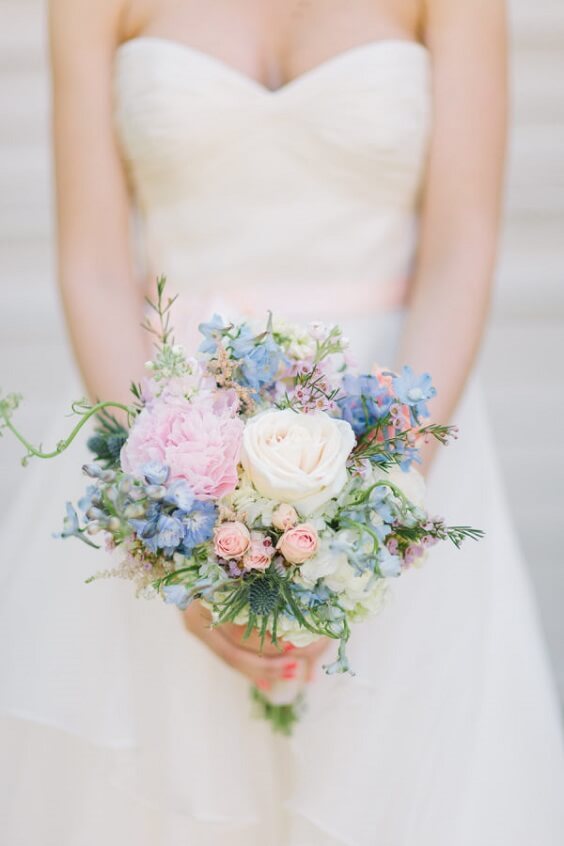 Wedding bouquets for Light blue and pink May Wedding