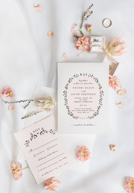 Wedding invitations for Blush and burgundy May wedding