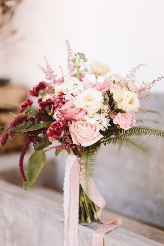 blush bouquet for september burgundy and blush wedding 2019