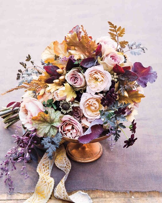 mauve and gold bouquet for september mauve and gold wedding 2019