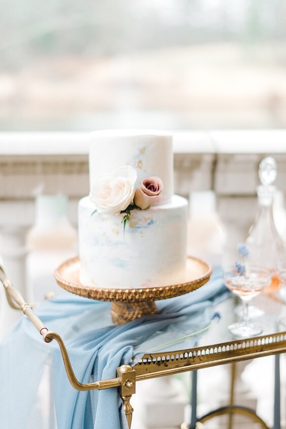wedding cake for september dusty blue and dusty rose wedding 2019