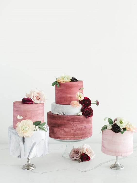 dusty rose wedding cake for september dusty rose and burgundy wedding 2019