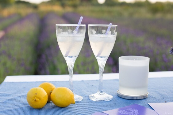 cocktail and lemon for july lavender and lemon wedding 2019