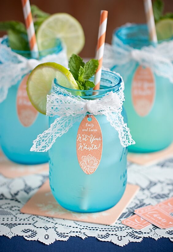 cocktail for july aqua and coral wedding 2019