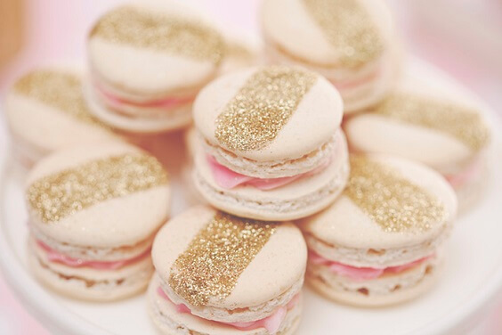macaroon for july blush and gold wedding 2019