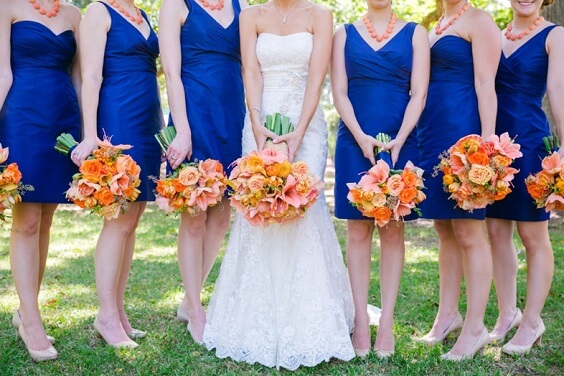 royal blue bridesmaid dresses for july royal blue and orange wedding 2019