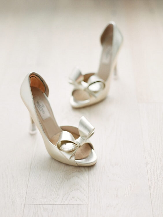 Wedding shoes for peach and green June Wedding
