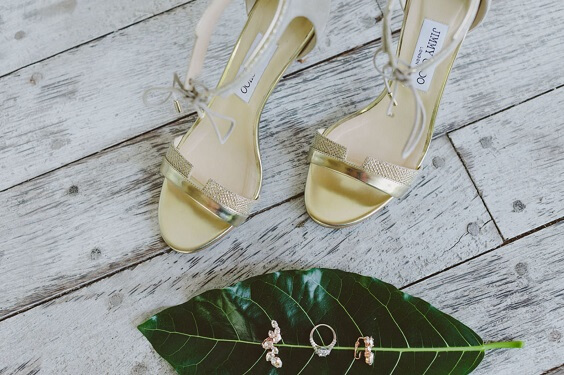 Wedding shoes for White and Green June Wedding
