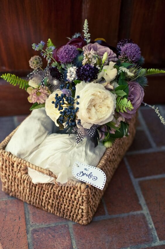 flowers for november mauve and navy wedding 2019