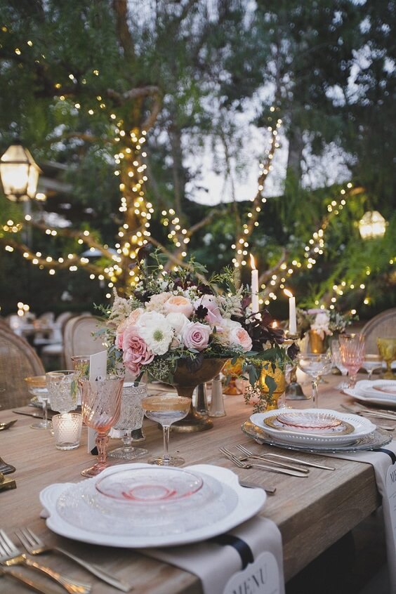 centerpieces for november black and blush wedding 2019
