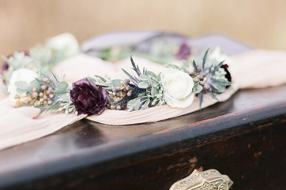 flower crown for november mix and match purple wedding 2019