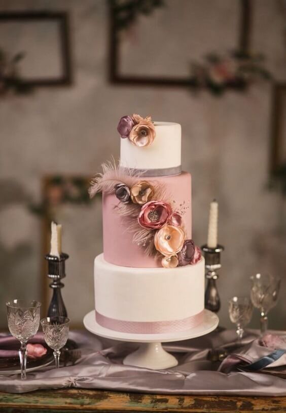 Wedding cake for Mauve November wedding
