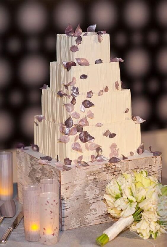 Wedding cake for Mauve November wedding