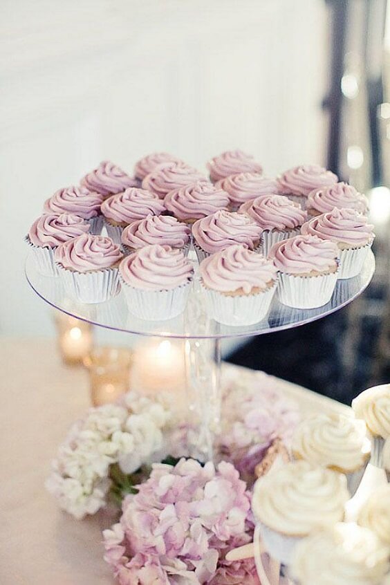 Wedding cupcakes for Mauve November wedding