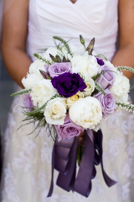 purple and ivory bouquet for october purple and ivory wedding 2019