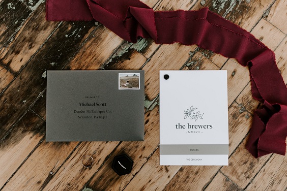 invitation for october white and burgundy wedding 2019