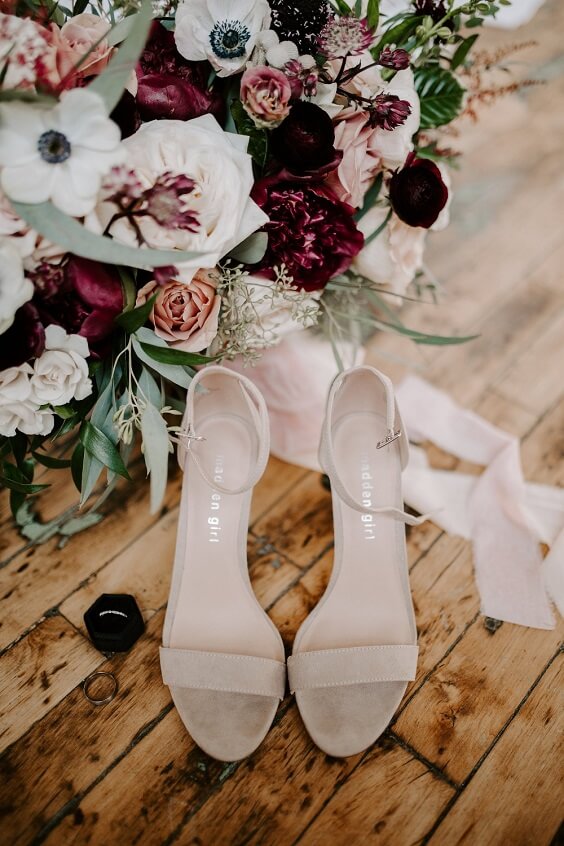 shoes for october white and burgundy wedding 2019