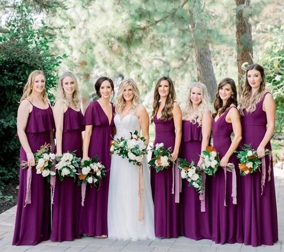 Persian Plum and Marigold Winter Wedding, Persian Plum Bridesmaid ...