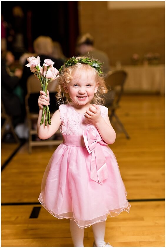 Flower girl dress for Green and Pink Winter Wedding