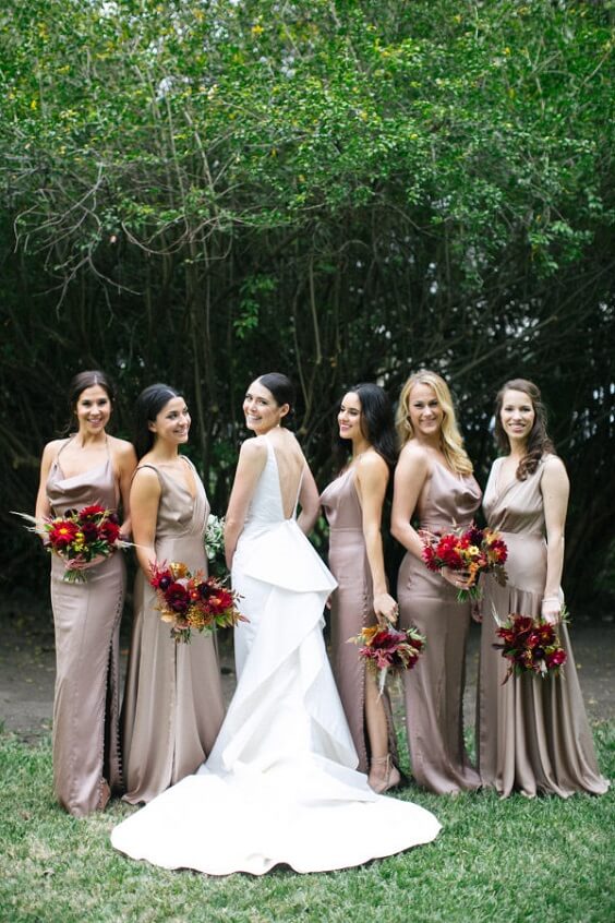 champagne bridal party dresses