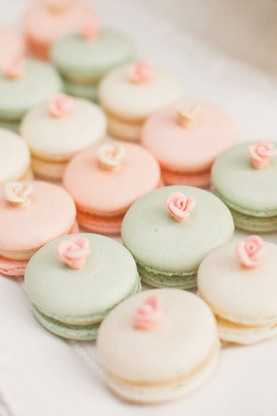 peach and mint macaroons for spring wedding peach and mint green 2020
