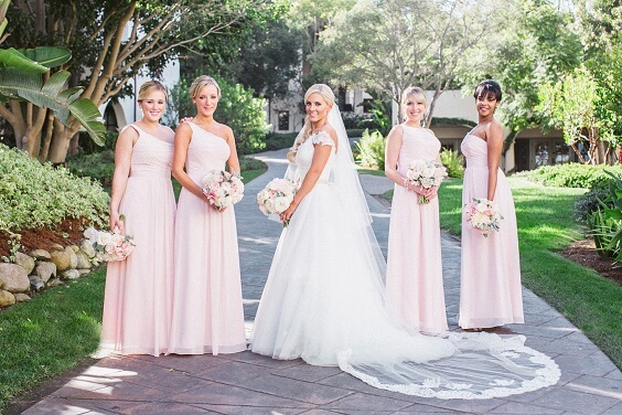 blush bridesmaid dresses for spring wedding blush and grey 2020