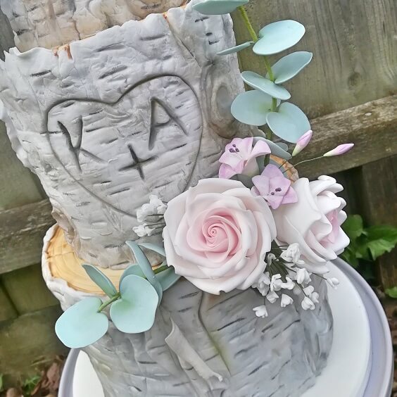 grey wedding cake for spring wedding blush and grey 2020