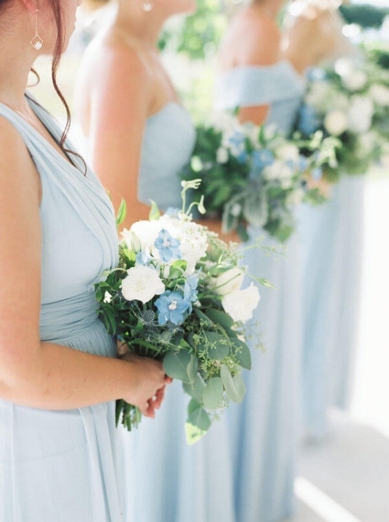 Bridesmaid dresses for Light Blue and White Summer wedding
