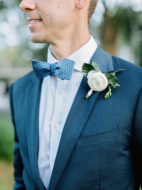 Navy Groom Suit for Light Blue and White Summer wedding