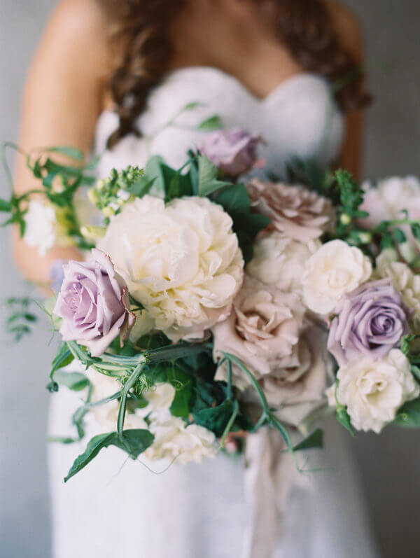 Bridal bouquets for lavender and light purple summer wedding