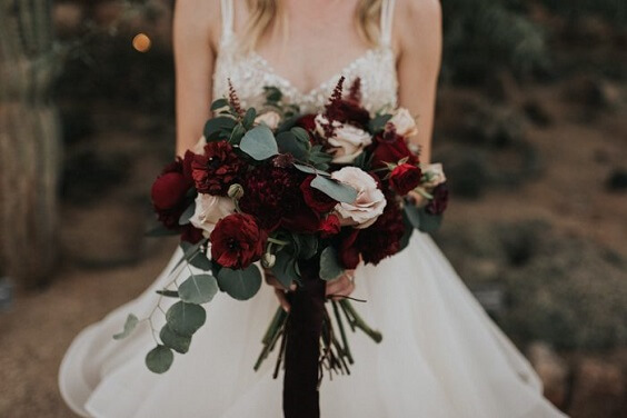 burgundy bouquets for fall wedding black and burgundy 2020