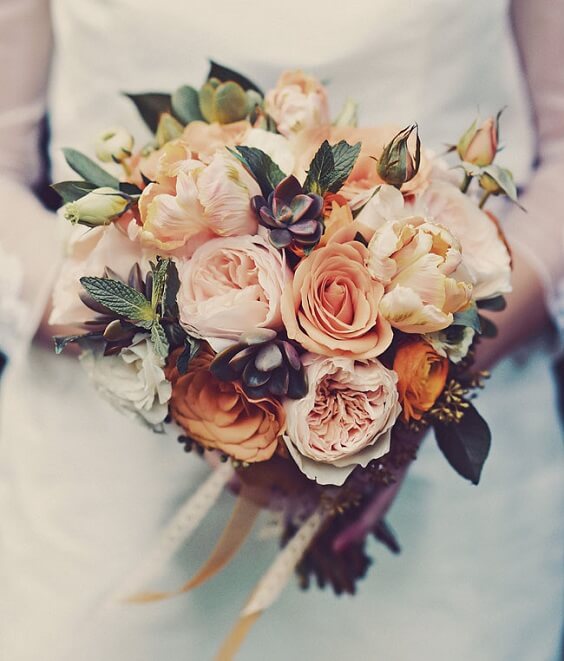 bouquet for fall wedding burnt orange and green 2020