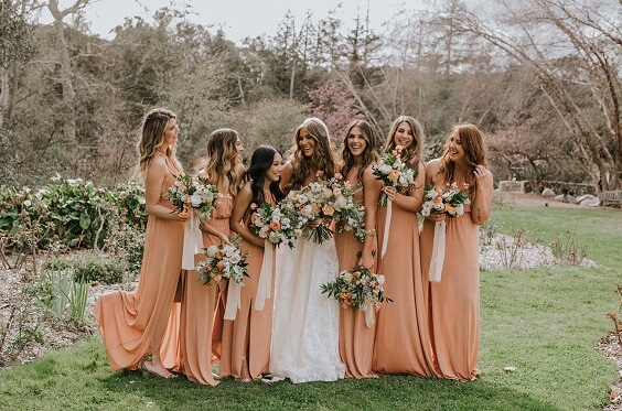 burnt orange wedding dress