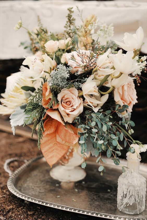 centerpieces for fall wedding burnt orange and green 2020