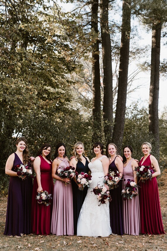 maroon and purple bridesmaid dresses for fall wedding maroon and purple 2020
