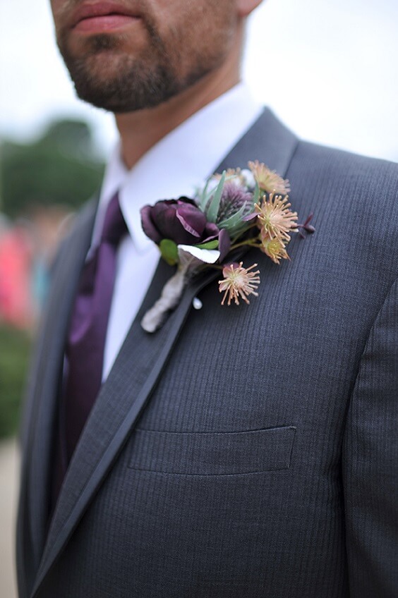 mans suit for fall wedding purple and gold 2020