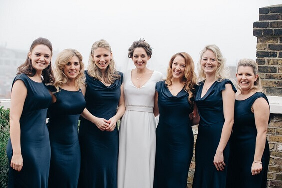 Navy blue bridesmaid dresses for navy blue and burgundy winter wedding