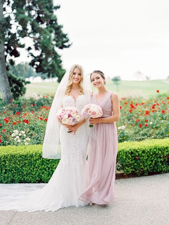 Dusty rose bridesmaid dresses for dusty rose and lavender March wedding