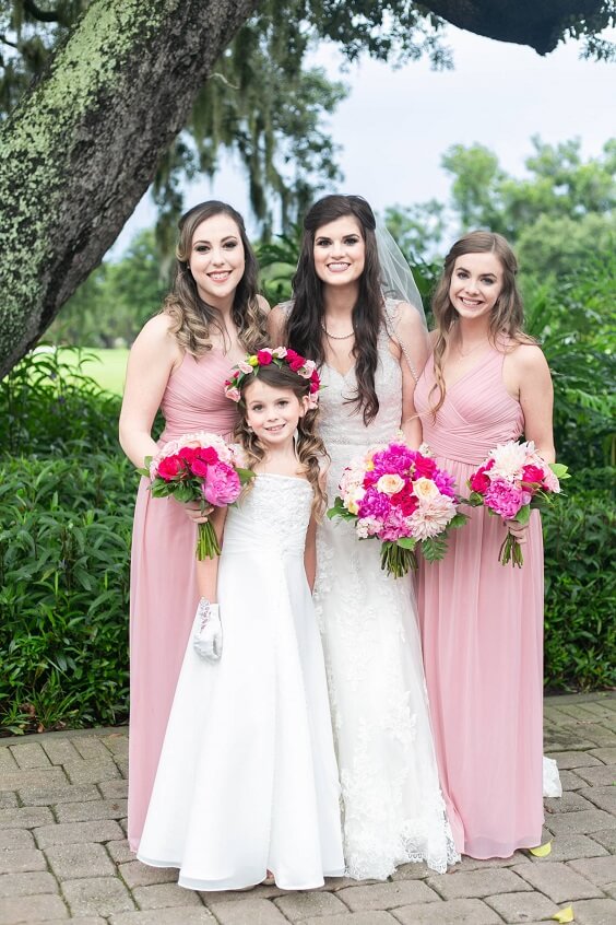 Light Pink bridesmaid dresses for Light Pink and Fuchsia June Wedding 2020